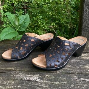 Dansko Clarissa Leather Floral Cutout Clogs!